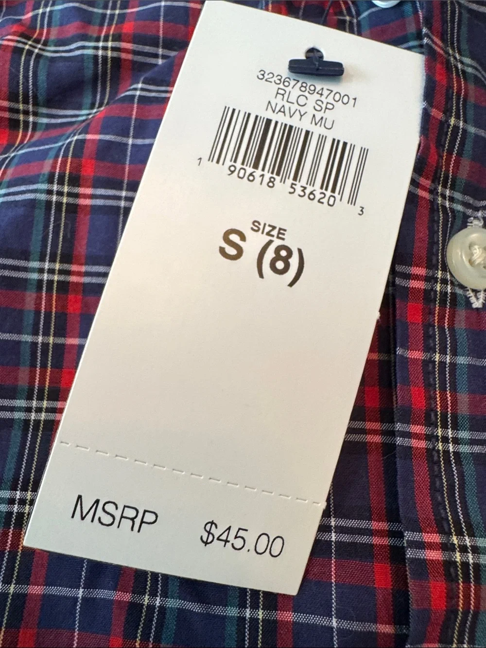 Ralph Lauren Red, Blue & Green Plaid Button-Down Shirt